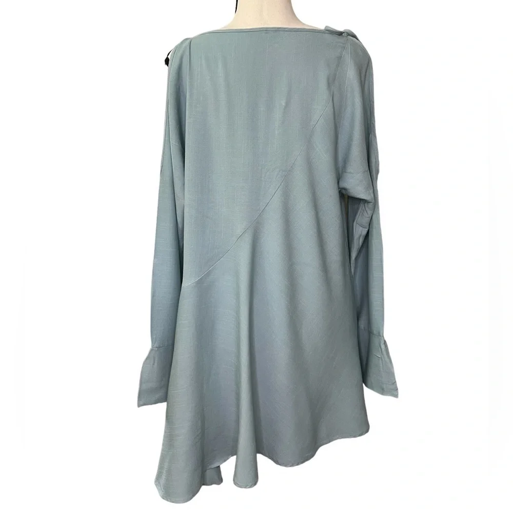 Free People Mint Rayon Clear Skies Cold Shoulder Tunic